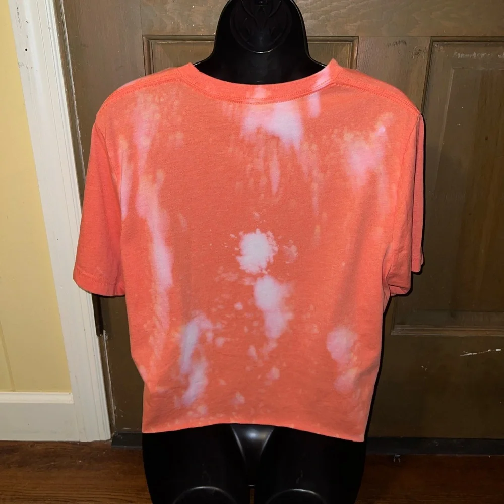 Bella Canvas Love Basketball Orange Coral Crop Boxy Short Sleeve T-Shirt Size L - Picture 7 of 9